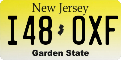 NJ license plate I48OXF