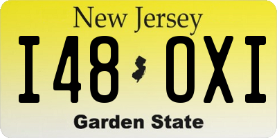 NJ license plate I48OXI
