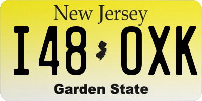 NJ license plate I48OXK