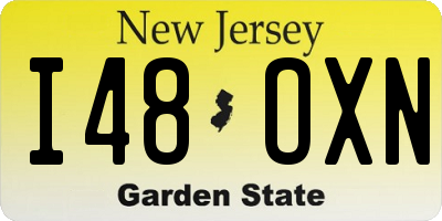 NJ license plate I48OXN
