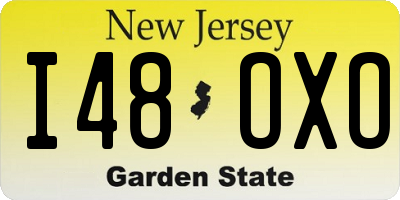 NJ license plate I48OXO