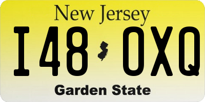 NJ license plate I48OXQ