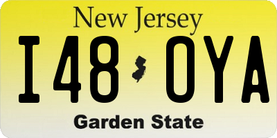 NJ license plate I48OYA