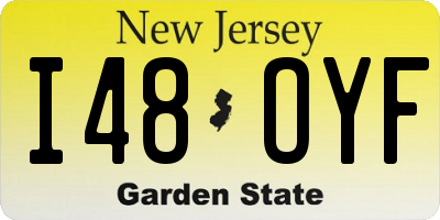 NJ license plate I48OYF