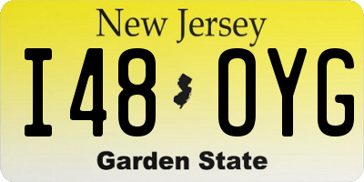 NJ license plate I48OYG