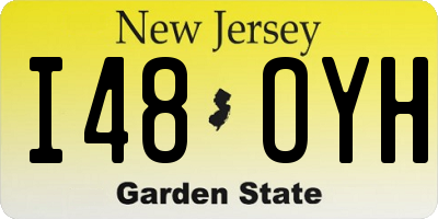 NJ license plate I48OYH
