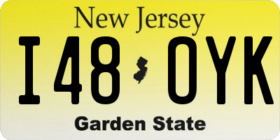 NJ license plate I48OYK