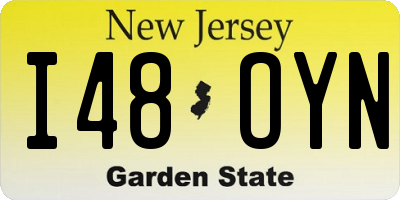 NJ license plate I48OYN