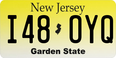 NJ license plate I48OYQ