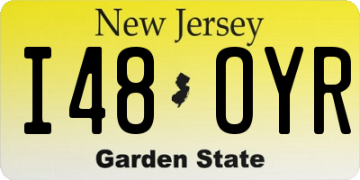 NJ license plate I48OYR