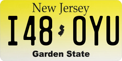 NJ license plate I48OYU