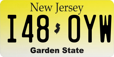 NJ license plate I48OYW