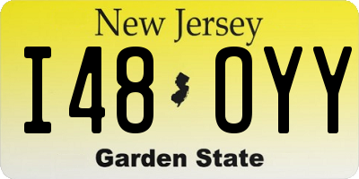 NJ license plate I48OYY