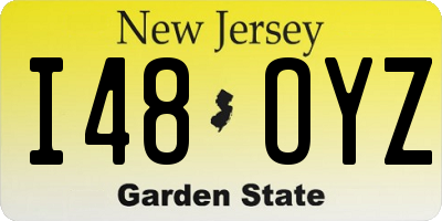 NJ license plate I48OYZ