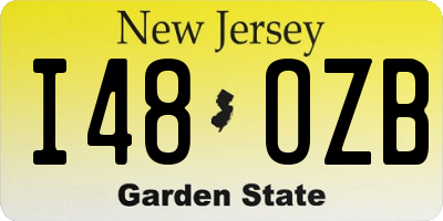 NJ license plate I48OZB