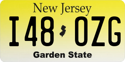 NJ license plate I48OZG