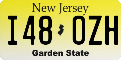 NJ license plate I48OZH