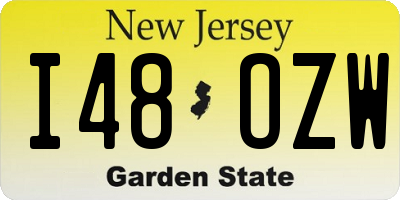 NJ license plate I48OZW