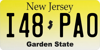 NJ license plate I48PAO