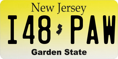 NJ license plate I48PAW