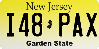 NJ license plate I48PAX