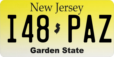 NJ license plate I48PAZ