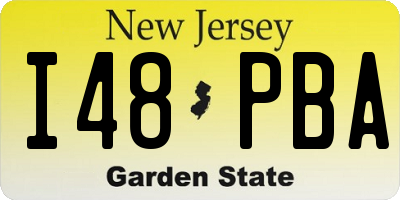 NJ license plate I48PBA