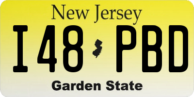 NJ license plate I48PBD