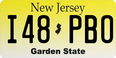 NJ license plate I48PBO