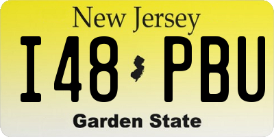 NJ license plate I48PBU