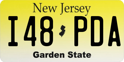 NJ license plate I48PDA