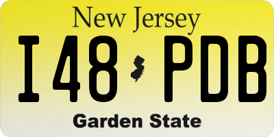 NJ license plate I48PDB