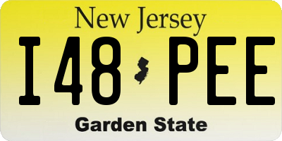 NJ license plate I48PEE