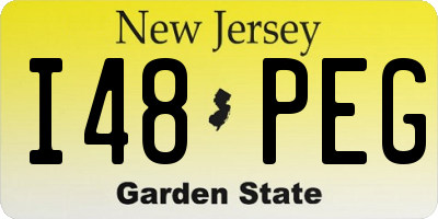 NJ license plate I48PEG