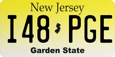 NJ license plate I48PGE