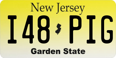 NJ license plate I48PIG