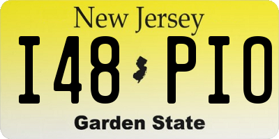 NJ license plate I48PIO
