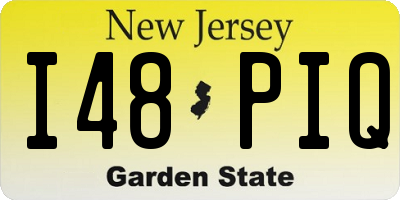 NJ license plate I48PIQ