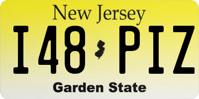 NJ license plate I48PIZ