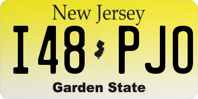 NJ license plate I48PJO