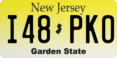 NJ license plate I48PKO