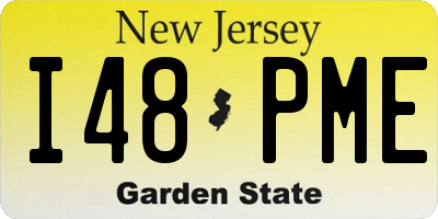 NJ license plate I48PME