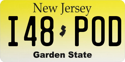 NJ license plate I48POD