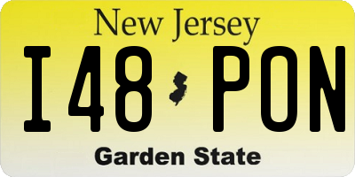 NJ license plate I48PON