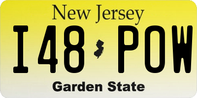 NJ license plate I48POW