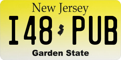 NJ license plate I48PUB
