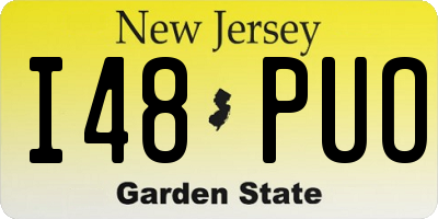 NJ license plate I48PUO