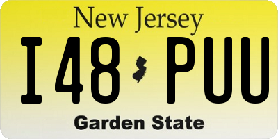 NJ license plate I48PUU