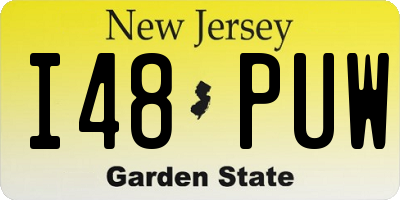 NJ license plate I48PUW