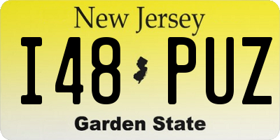 NJ license plate I48PUZ